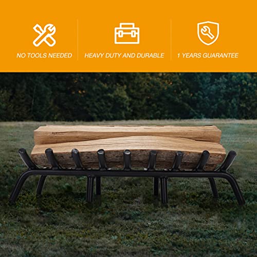 Fire Pit Grate - 23 Inch Fireplace Grate 3/4" Heavy Duty Firewood Stove Log Holder Rack Grates Solid Round Steel Indoor Outdoor Camping Chimney Hearth Wood Burning Fireplace Accessories Tools by MYFIREPLACEDIRECT - Image 5