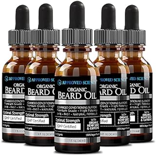 Approved Science® Beard Oil - Promotes Hair Growth and Combats Dryness - With Rosemary and Plum Oils -All Organic Formula - 1 Fl. OZ. - 5 Month Supply