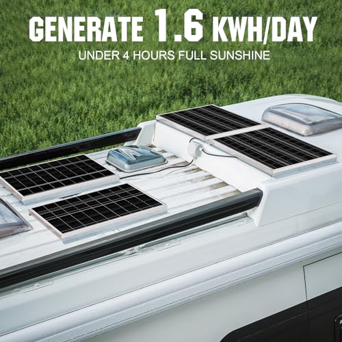 Eco-Worthy US-L02M100N-MCWMZBT-4 400 Watt 12 Volt Premium Solar Panel Kit :4Pcs 100W Solar Panel+ 40A Mppt Charge Controller+ Bluetooth Module+ Mounting Z Brackets, 400W 12V Solar Power Off Grid System For Home, Rv thumb #2