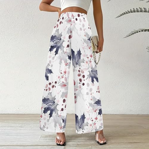 2025 Trendy High Waist Wide Leg Pants for Women Casual Loose Stretch Palazzo Pants for Vacation4
