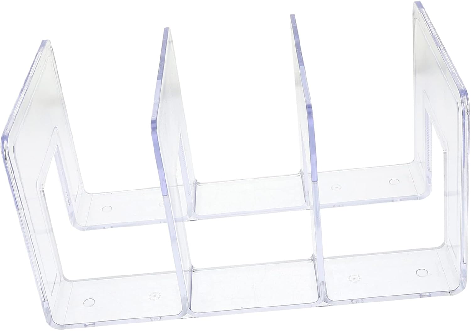 Desktop Acrylic Book Holder Clear Design Bookend for Office and Home Organizes Books and Documents Support Transparent Three-Column Storage