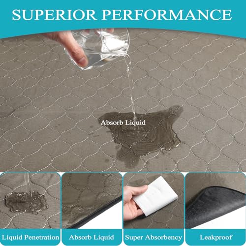 Image of Bunlitent Washable Pee Pads for Dogs 36 inch x 48 inch, 5 Pack, Reusable Potty Buddy for Dogs Washable, Dog Training Pads with Quick Dry, Large Anti-Slip Whelping Pad for Pet, Playpen, Incontinence