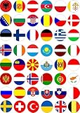 48 obleas comestibles de papel de arroz con diseño de banderas de Eurovisión