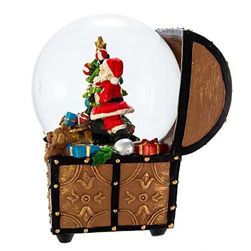 Kurt S. Adler J3259 100Mm Wind-Up Musical Santa Water Globe In Treasure Chest thumb #3