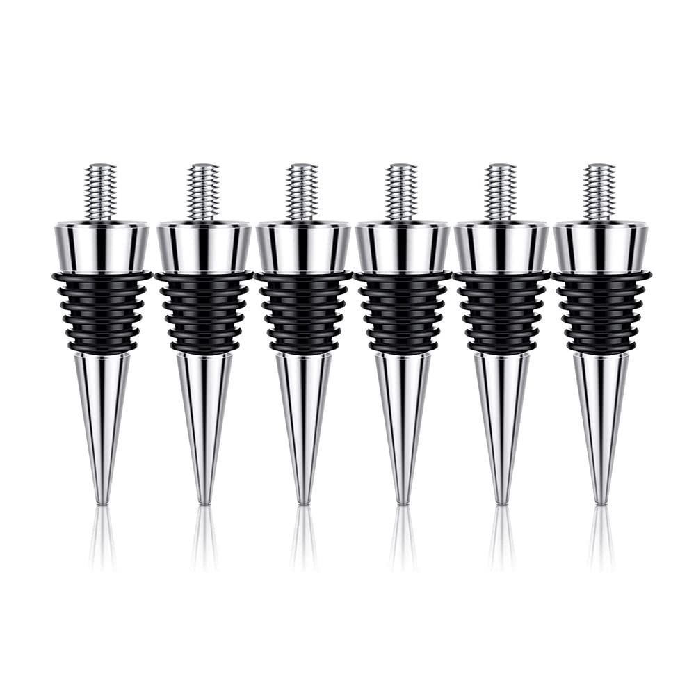 Juego de 6 tapones de botella de metal, vacíos, de aleación de zinc, reutilizables, salvavidas, corcho, tapón de botella
