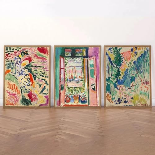 Peinture Matisse rétro art abstrait mur vintage impression sur toile 50x60 cm cadre salon