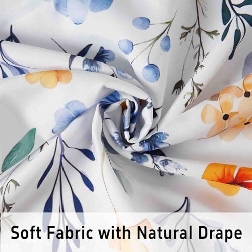 Image of Floral Kitchen Curtains 3 Piece Set Tier Valance Window Decor