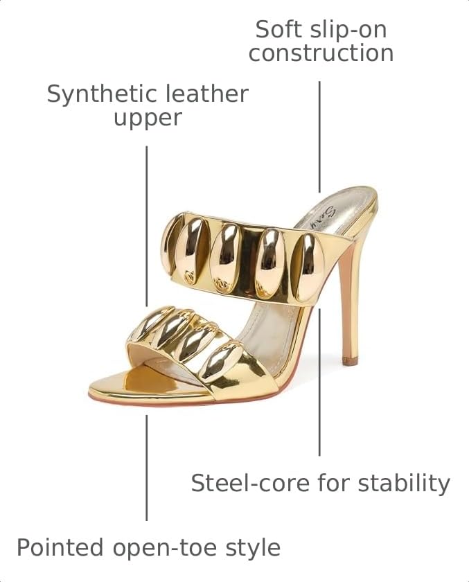 Image of Women's Pearl Open-Toe Sparkly 4.3IN Stiletto Heels Sandals Nightclub Party Wedding Shoes