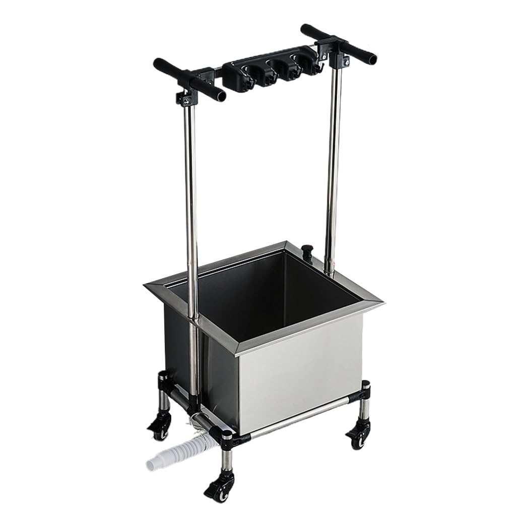 Mnuvxzaewf Silver Broom And Mop Holder, Movable Floor-Mounted Rack(46.5Cm)