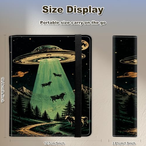 Image of Photo Album 4x6 120 Photos with Strong Elastic Band, Forest UFO | Large Capacity Premium Leather Picture Album, Portable Wallet Albums Photo Book for Family Anniversaries Wedding Baby