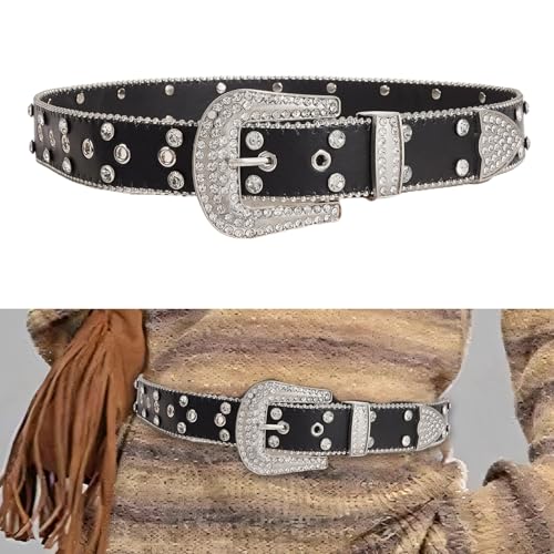 Eye-catching Waist Belt Studded Buckle Encrusted Crystal Belly Chain For Casual Wear For Women And Men Shining Rhineston2