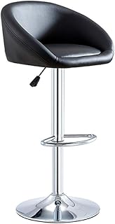 LQIAN sgabelli Cucina Isola Sgabello da Bar,Sgabelli Bar per Cucina Disegno Moderno Regolabile Sgabello,Struttura in Acciaio Cromato, Regolabile e Girevole a 360° sgabelli da bancone (Color : Black)