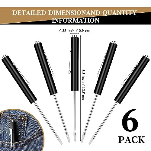 Image of 6 Pcs Pocket Screwdriver Mini Tops and Pocket Screwdrivers with Magnet Pocket Screwdriver for Mechanical Electrician Technician Repair Tool (Black)