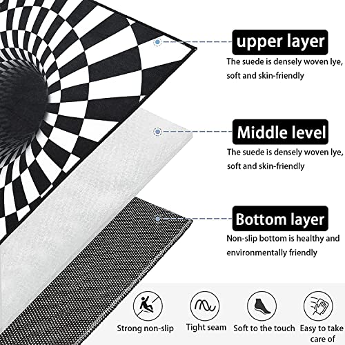 Tapete rectangular moderno negro y blanco 40x60 cm miniatura 4