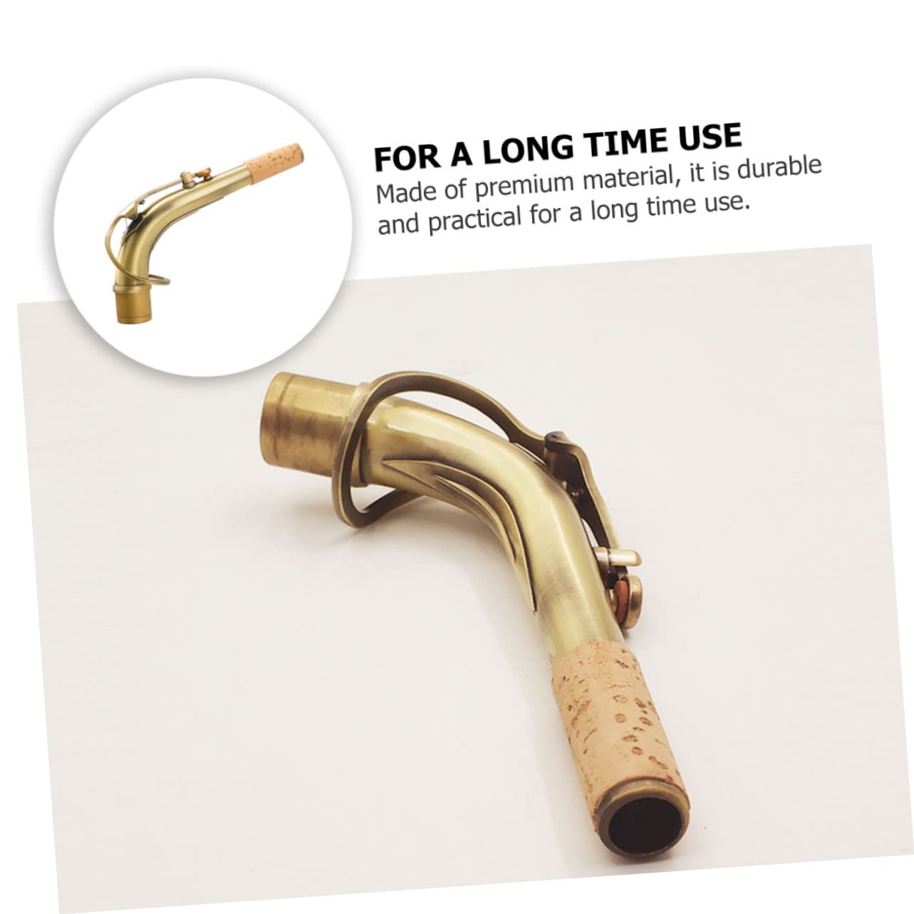 Bocchino Sax Alto in Ottone Diametro 24, 5mm Stile Antico | Collo Curvo per Sassofono, Finitura Oro, Parti per Strumenti a Fiato, Aspetto Elegante