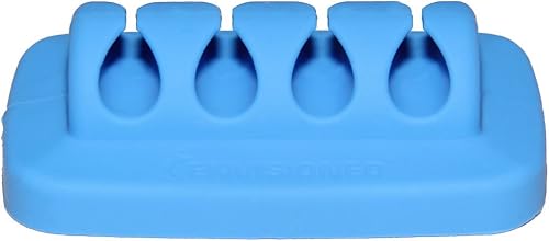 Miniatura 3 de Organizador de cables de escritorio, con peso, silicona ecológica, sin mal olor, incluye 4 bridas reutilizables (azul)