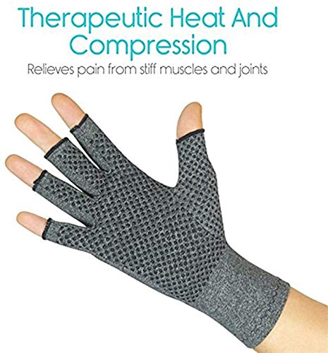 Xjxj 1 Pair Of Sports Non-Slip Health Care Half Finger Gloves Rehabilitation Training Arthritis Pressure Gloves For Relieving Pain Hand Gloves Repair, Relieve Pain Daily Work Male Female Gaming Gloves #TOP5