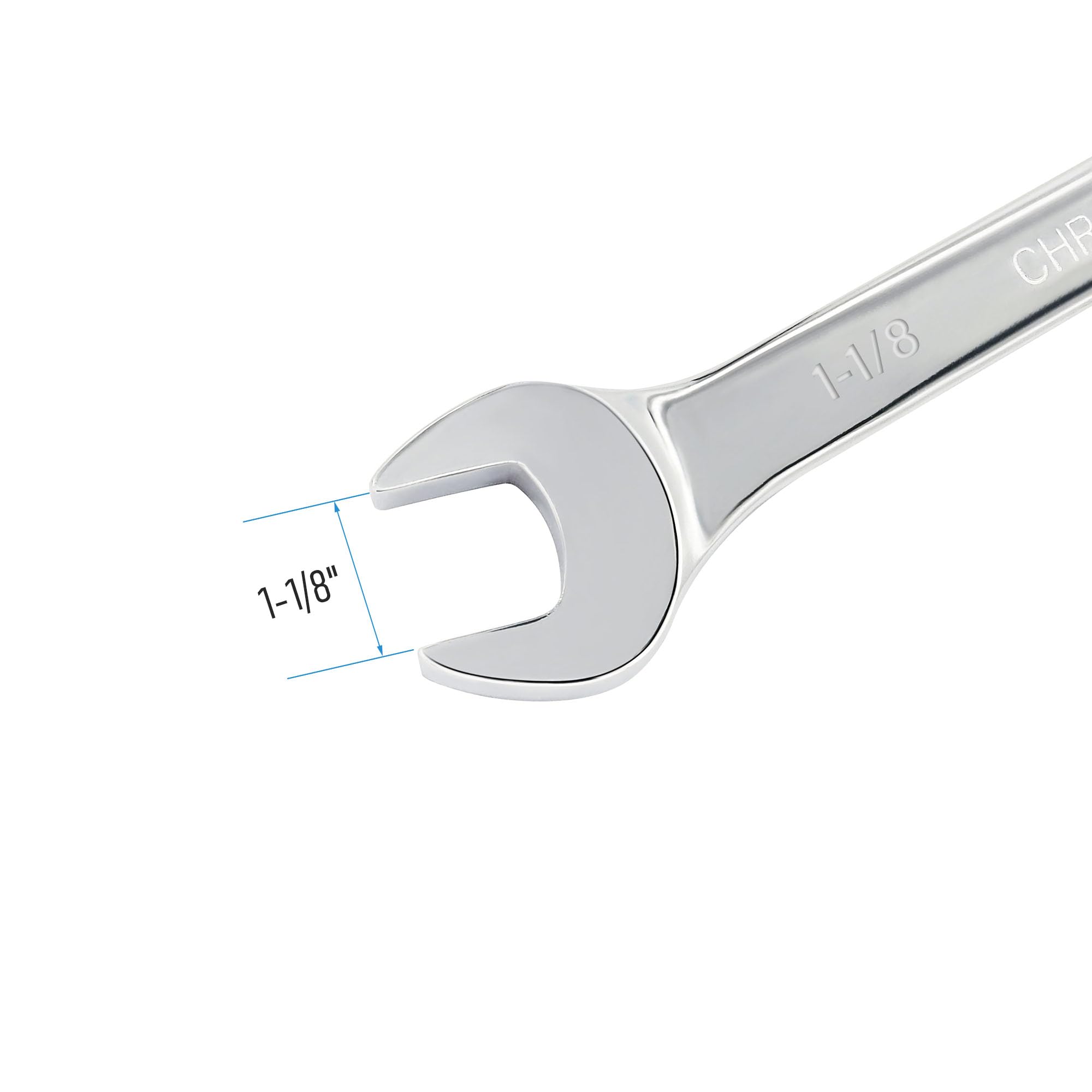 FOCMKEAS 1-1/8 Inch Ratcheting Combination Wrench SAE 72 Teeth 12 Point Ratchet Box Ended and Open End Spanner Tools for Tight Space Heat-Treated CR-V - Image 4