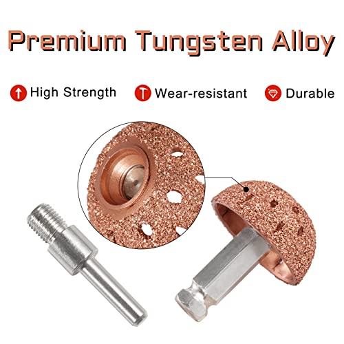 Image of SPEEDWOX 38mm Tire Buffer Wheel Bowl Type Grinding Head Tungsten Steel Tire Repair Tool with 2 Pcs Linking Rod Adapter, for Tire Repair Grinding Pad Grinder Power Tool Accessories