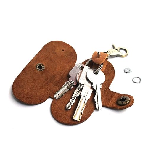 Miniatura 5 de Upgraded Version of Simple Multifunctional Leather Key Organizer Door Key Car Key Case Handcrafted Key Holder with Keyring