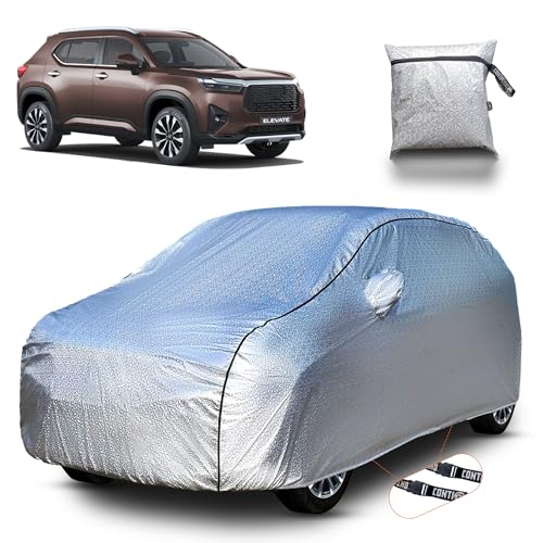 Image of Continental [SilverGuard] Dual Belts Extra Protection Honda Elevate Car Cover (2023-2026) Build with Triple Stitched,Waterproof & Dustproof Car Cover for Elevate (Metallic Silver).