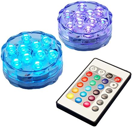 LumabaseSubmersible Battery Operated Multi-Function LED Lights with Remote Control - Set of 2