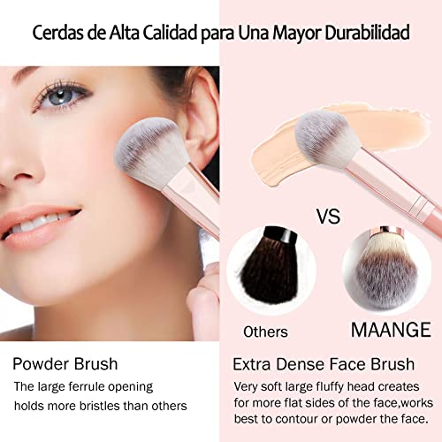 Image of MAANGE Makeup Brush Set 20Pcs Premium Synthetic Foundation Face Powder Blush Concealers Make Up Brushes Sets (Pink)