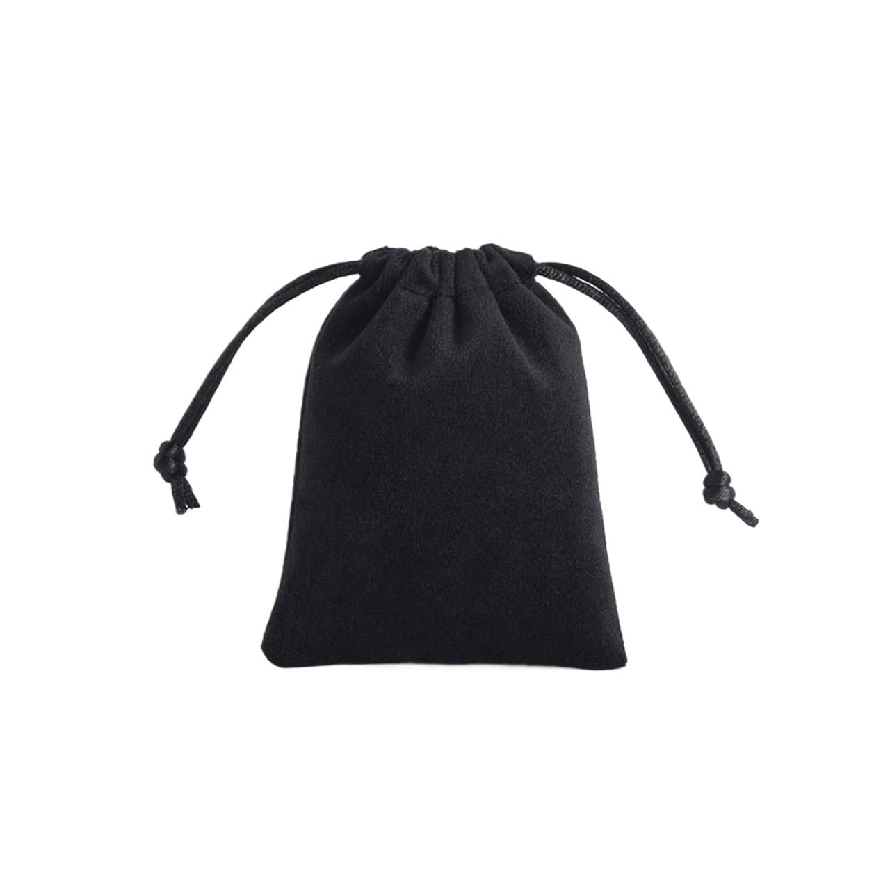 Bolsas de terciopelo negro pequeñas tipo saquitos con cordones para envolver regalos