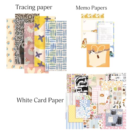 Image of The AutoStory Vintage Scrapbook Album Kit - A6 Junk Journal Notebook with Aesthetic Stickers, Collage Paper Pack & Washi Tape - DIY Journaling Supplies Gift for Teens & Girls (Scintilla, Yellow)