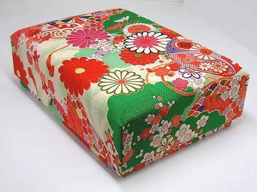 Amazon.co.jp: 道具箱 お裁縫箱 小物入れ ちりめん文庫箱（特大） 緑