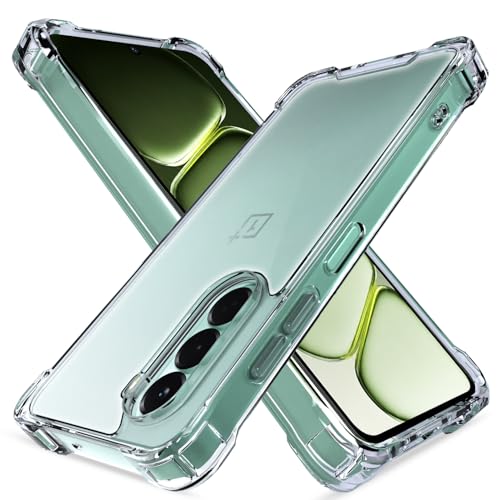 Image of Pikkme Back Cover for OnePlus Nord CE 6 Lite 5G PC + TPU Clear Transparent Raised Edges Shockproof Protective Phone Bumper Case(Transparent)
