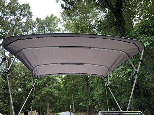 Cypress Rowe Outfitters Replacement Bimini Top Canvas with Boot, Grey, 10' Long x 8' Wide, 16oz, 4 Bow, fits 91-96