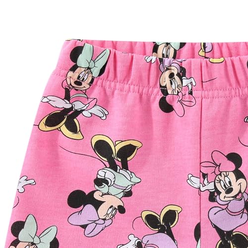 Image of Disney Princess Frozen Minnie Mouse Girls Short Sleeve T-Shirt and French Terry Shorts Set for Toddlers to Big Kids