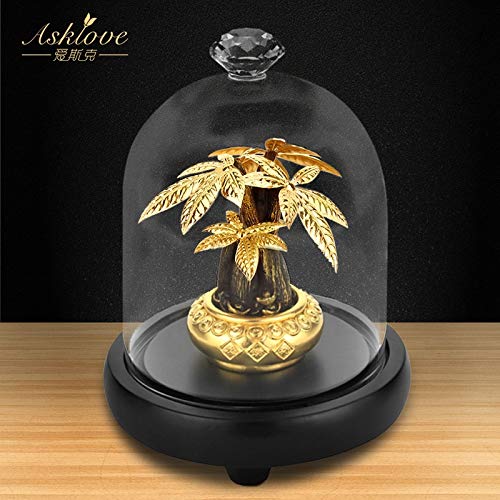 LEV Statues & Sculptures - Fortune Tree Collect Wealth Ornament 24k Gold Foil Crafts fengshui Decor Lucky Money Tree Bonsai Home Office Decoration - by 1 PCs