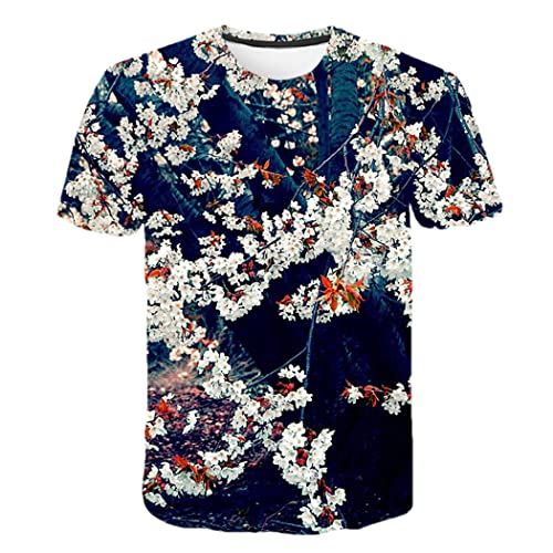 T-shirt imprimé décontracté avec motif floral en relief 3D Haitpant