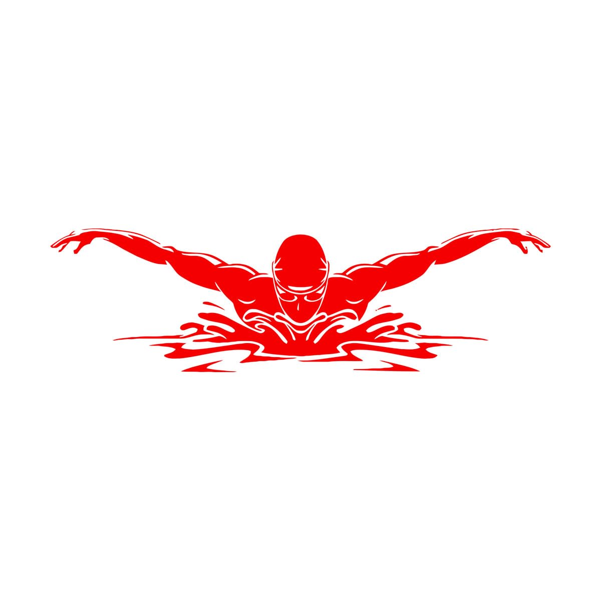 Vinyl Wall Stickers Swimmer Swimming Pool Water Sports Athletics 33x110.7cm Personalized Customization Large red — image 1