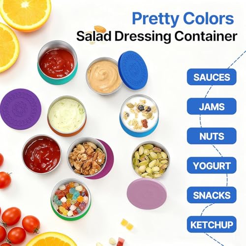 Image of Stainless Steel Snack Box for Kids & Office, Leakproof Mini Sauce Container with Lid, Portable Chutney Box for Tiffin, Salad Dressing & Dip Container, Small Steel Lunch Box (Pack of 2)