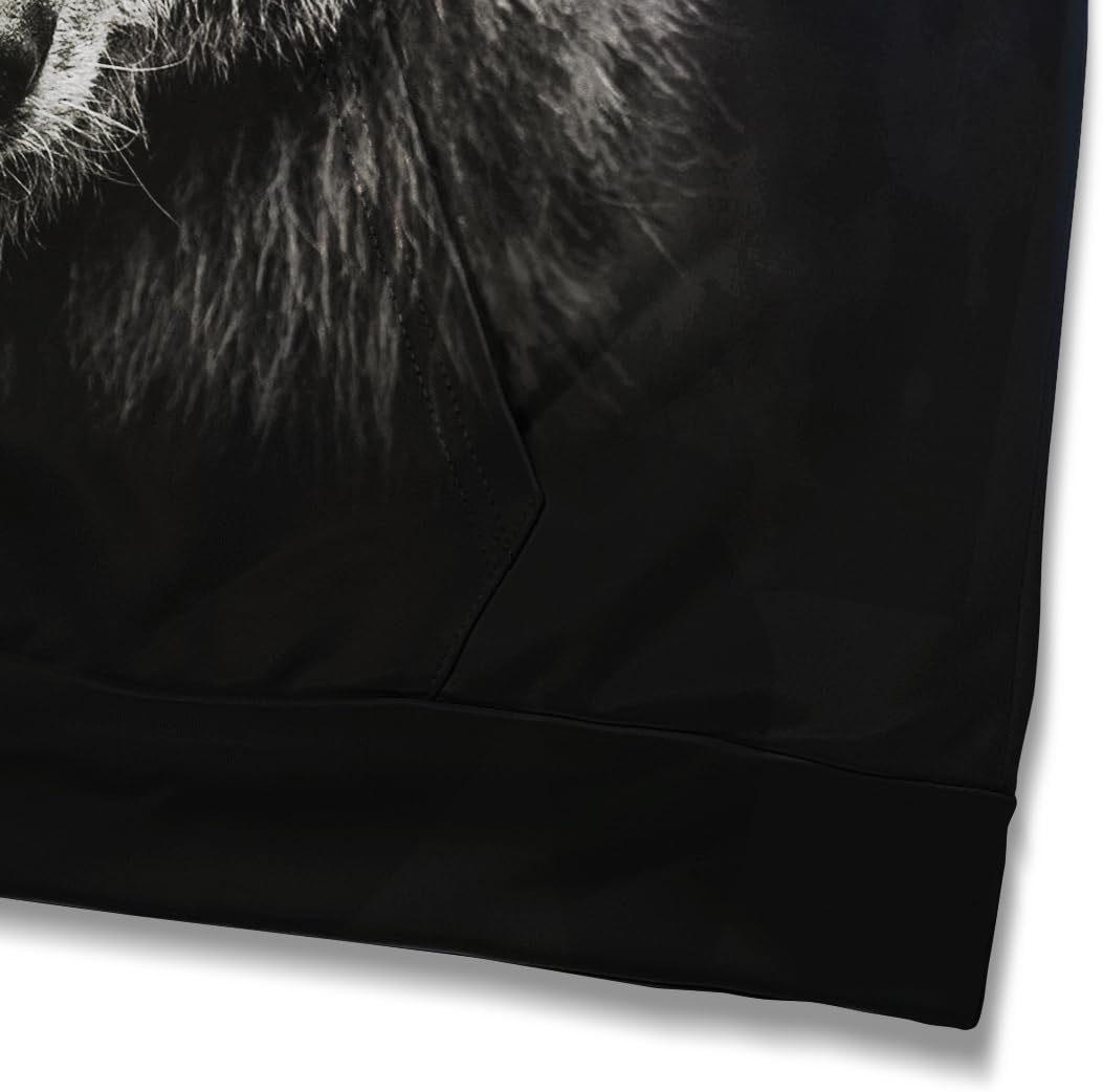 Novelty Bear Graphic Hoodie Cool Animal Print Hoodies Sweatshirt Pullover for Men Women - Image 2