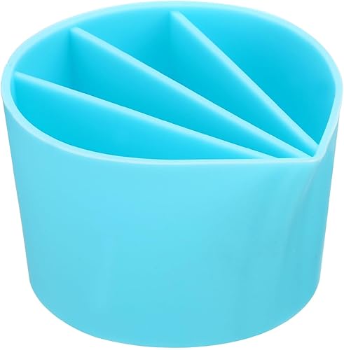 PATIKIL Vasos divididos de silicona para verter pintura, herramientas de pintura reutilizables de resina con 4 canales divisores para arte fluido,