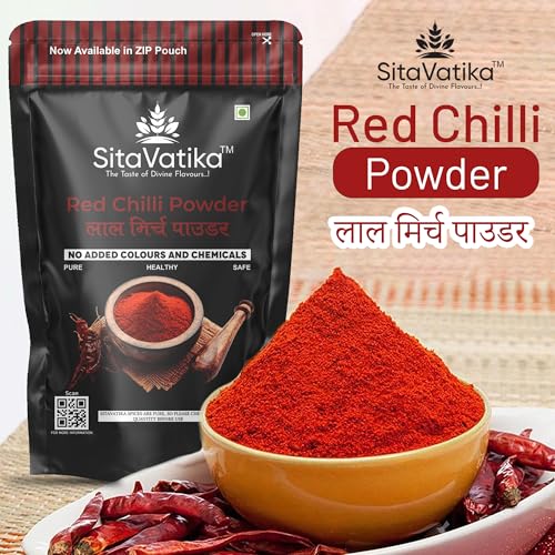 Image of Sitavatika Natural Red Chilli Powder 200gm No Added Colours and Chemicals with Good Spicy Taste and Colorful Spices Lal Mirch Powder for Spicing Up Food No Added Colours and Chemical
