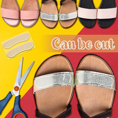 Image of Cutecrop 6 Pair Sandal Shoe Strap Extender Heel Sandal Strap Cushion Strips Heel Grips Liner Insert for Shoes Too Big Preventing Slipping, Rubbing, Non-Slip (Classic)
