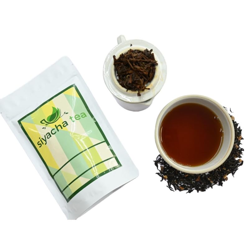 Image of Siyacha Tea Hibiscus Ginger Tea, 100g Pouch, Herbal Chai Patti, Premium Loose Leaf Spice Blend, Caffeine Free Tisane, Immunity Booster Chai, For Glowing Skin, Stress Relief, Calming Tea,