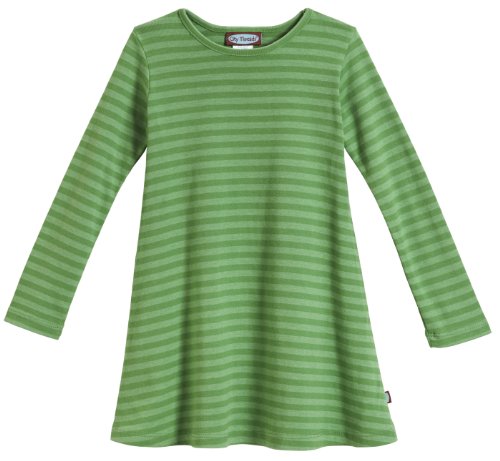 Image of City Threads Girls' 100% Cotton Long Sleeve Dress - Active Kids School, Playing, Parties - Made in USA