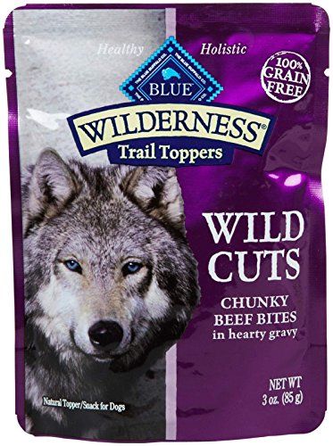 Image of Blue Buffalo Wilderness Trail Toppers Chunky Beef Bites in Hearty Gravy Wet Dog Food, 3 oz., Case of 24
