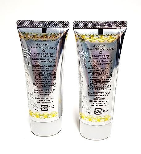 CANMAKE Tokyo Mermaid Skin Gel Sunscreen UV SPF50# 01 Clear - Non-Greasy, Lightweight Sun Protection with a Dewy Finish, Size 40g (Pack Of 2)