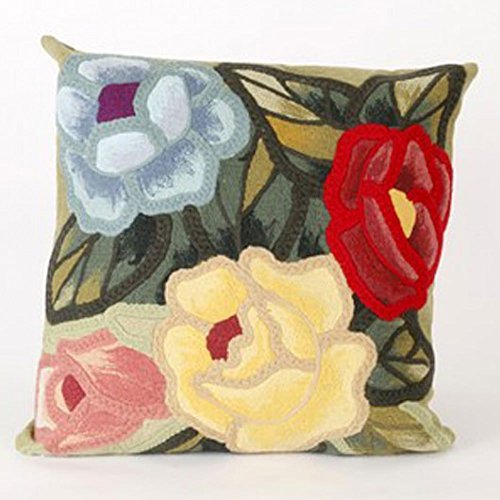 Crochet Flower Rectangle Indoor/Outdoor Pillow in