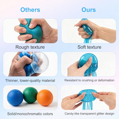 Jellyfish Fidget Toy with Wiggly Tentacles Anxiety Relief Small Gifts for Office School Travel Birthday Party for Adults