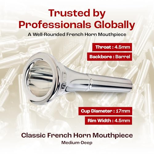 Embouchure cor classique Denis Wick 5885-7 plaquée argent pour flux d'air fluide - 4