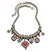 HONGYE Bohemian Multicolor Round Pendants Enamel Rhinestone Ethnic Necklace for Women