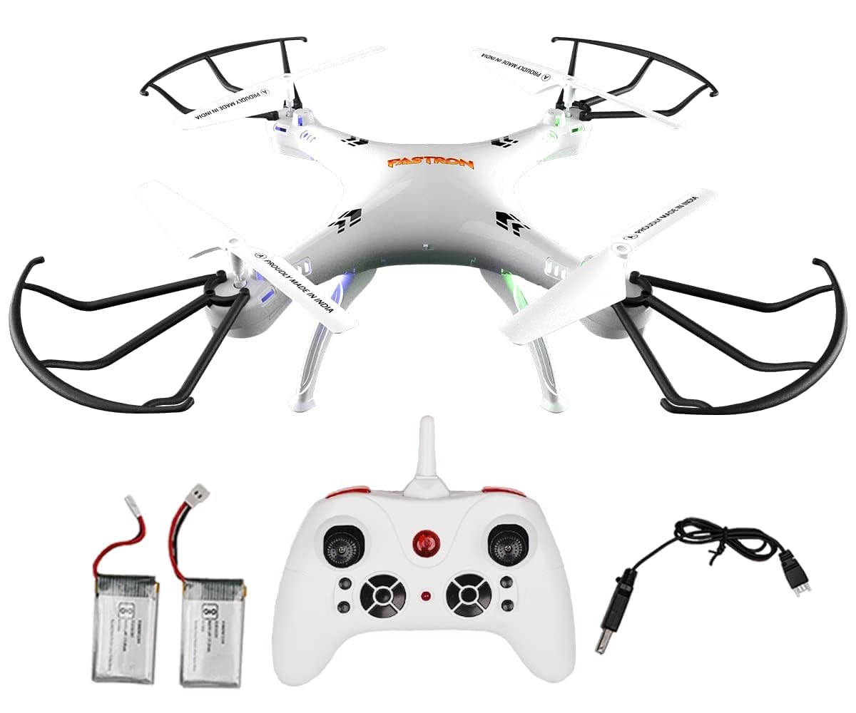 Boltz Fastron Drone for Kids No Camera, Remote Control Quadcopter Drone Toy - 360 Degree Flip Stunt, Altitude Hold Drone, Dual Batteries and One key Return, Above Age 10+, Made in India (White)